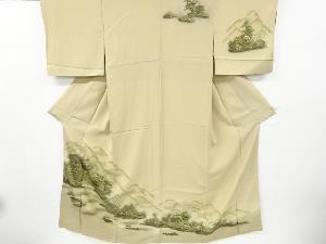 リサイクル　金彩寺院風景模様訪問着